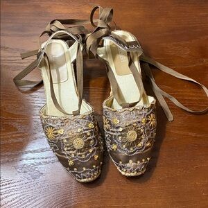 Carolina Colours Brown and Gold Espadrilles 11